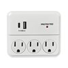 Rca Three-Outlet Wall Tap, White PSWT334ACAV